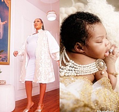 Toyin Lawani Celebrates Two Month Old Daughter
