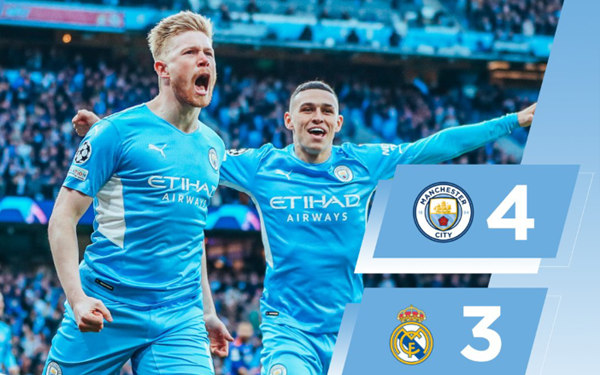 Man City beat Real Madrid 4-3 in UCL semi-final first leg