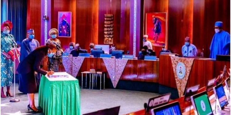 Buhari swears in four Permanent Secretaries