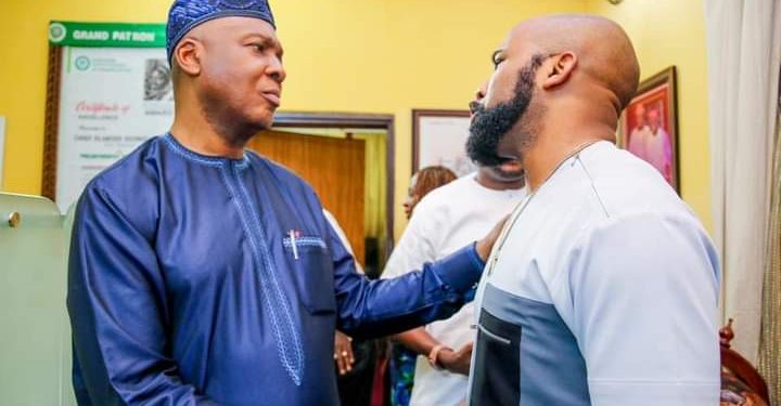 Saraki welcomes Banky W to PDP