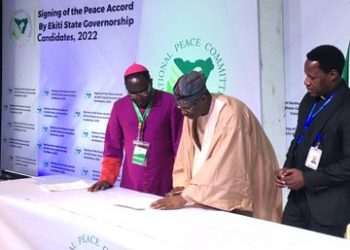 Ekiti Governorship Candidates sign Peace Accord ahead of Poll