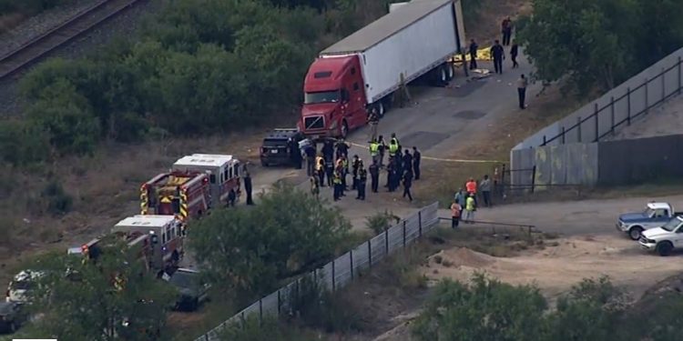 46 people found dead in a truck in Texas