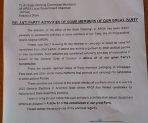 APGA Warns Members Against Anti Party Activities