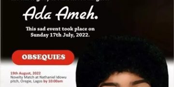 Family of Late Ada Ameh, Releases Funeral Arrangements