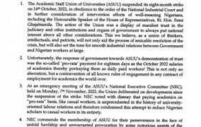 ASUU Seeks Cooperation to Resolve Crisis