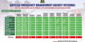 Bayelsa Records 96 Deaths Over flood