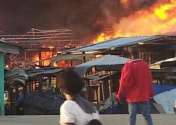 Fire Guts Onitsha Timber Market