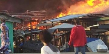 Fire Guts Onitsha Timber Market