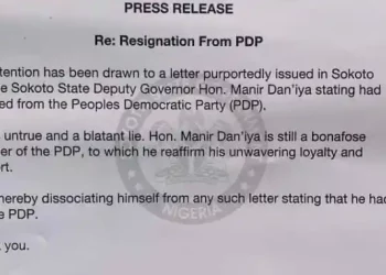Sokoto Deputy Governor Resigns from PDP