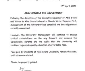 Ikpeazu Orders Cancellation of Fees Hike in ABSU